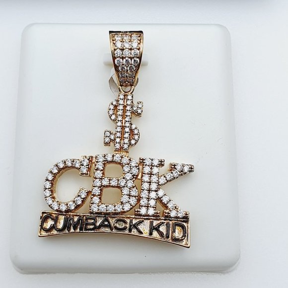 "14K Gold Plated Cubic Zircon Pendant, INUS1BR223 - Picture 5 of 9